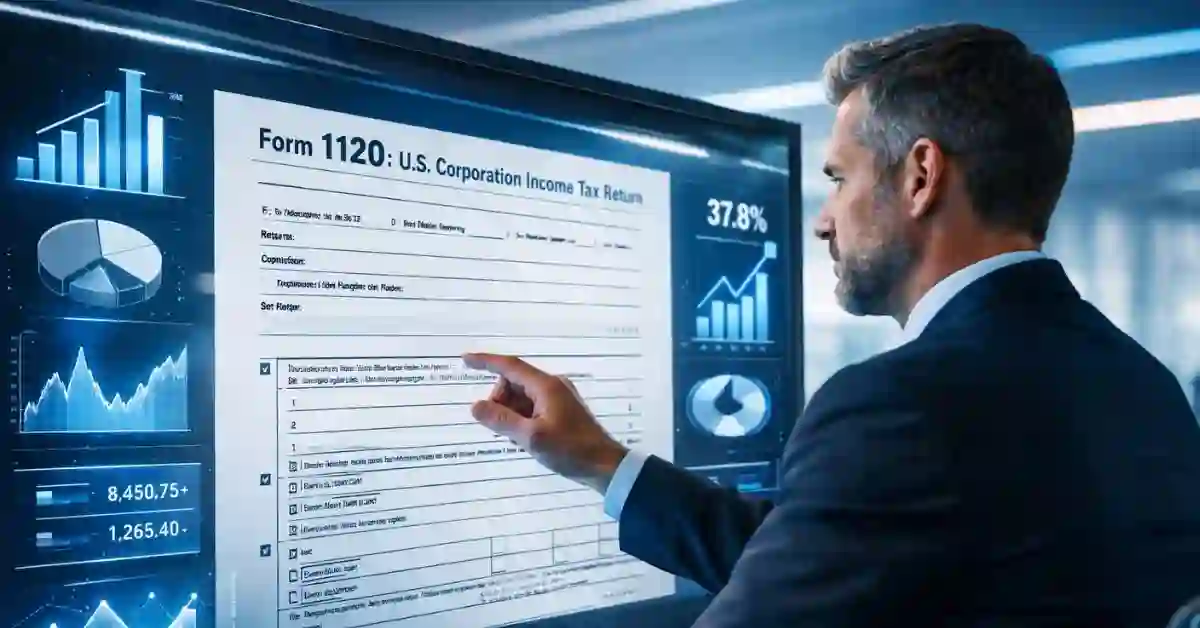 Businesswoman reviewing C-corporation versus S-corporation tax structure comparison
