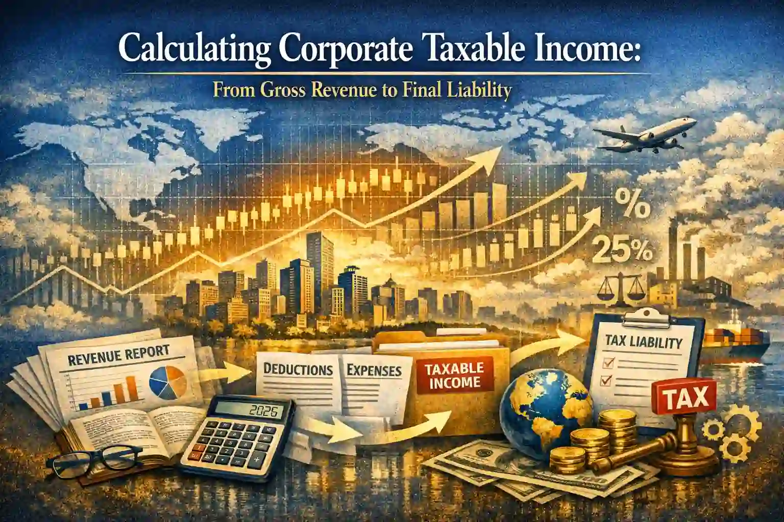 Step-by-step guide for Calculating Corporate Taxable Income from gross revenue.