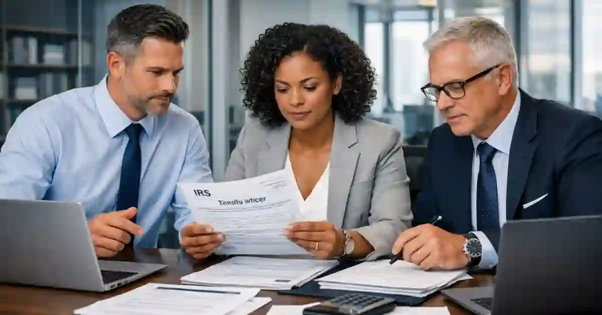 Business owner checking corporate tax documents checklist with gold pen