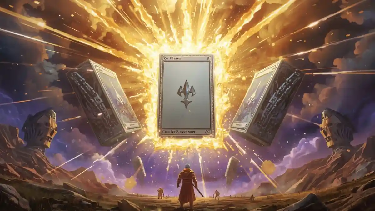 Land Tax MTG glowing enchantment card rising magical lands with explosive golden energy