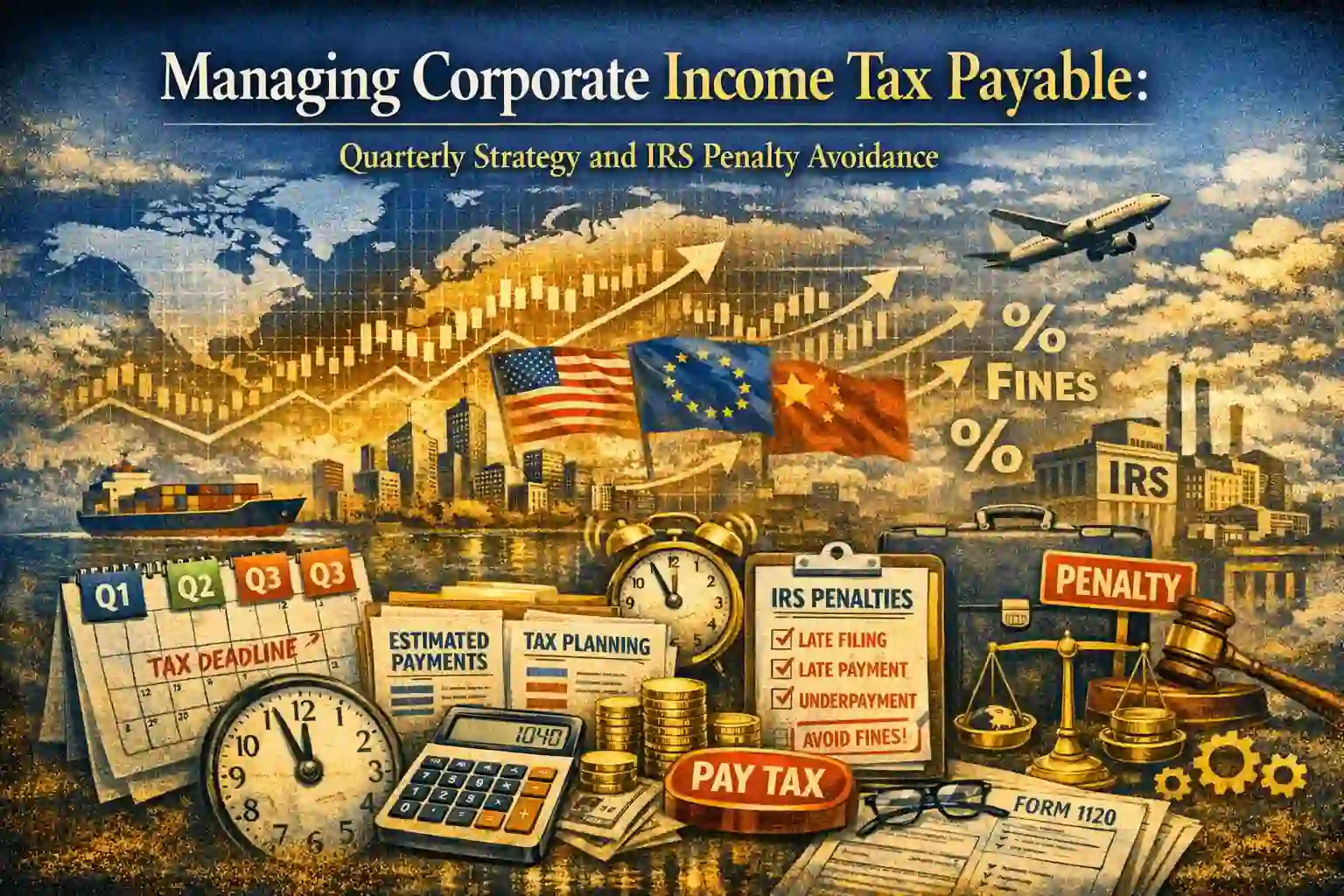 Strategic calendar for managing Corporate Income Tax Payable and IRS deadlines.
