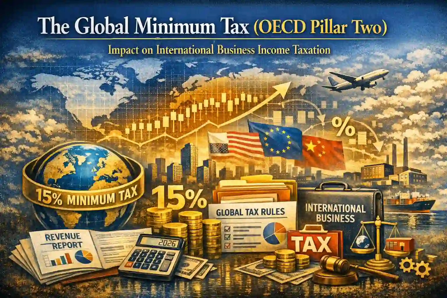 Global map showing the impact of International Business Income Taxation (OECD Pillar Two).