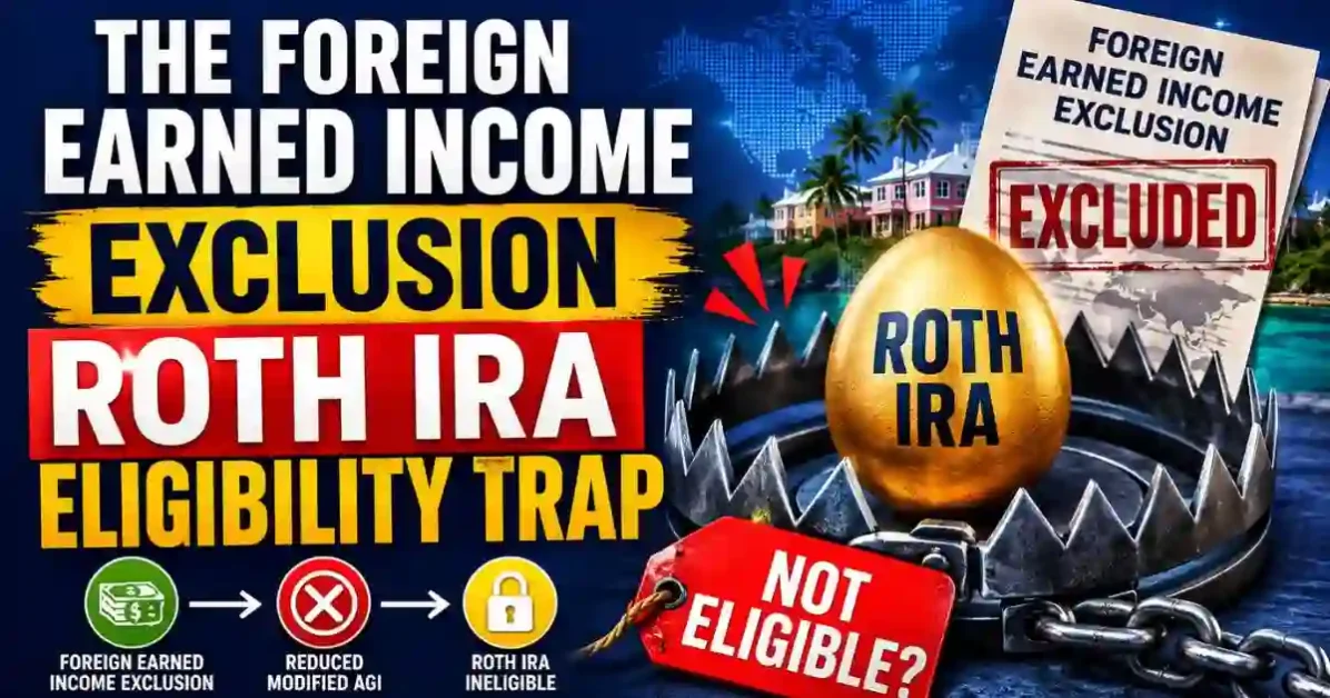 Foreign earned income exclusion Roth IRA eligibility trap for US expats in Bermuda
